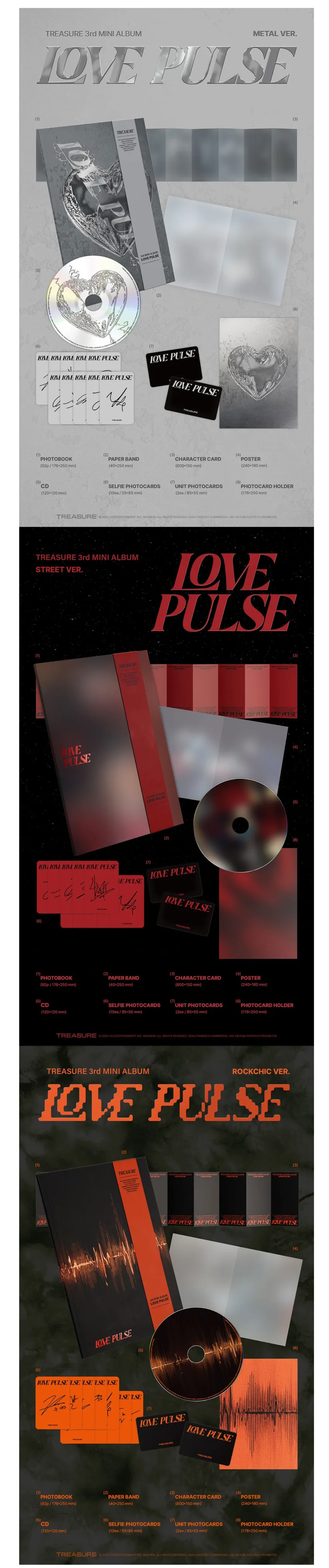 [Pre-Order] TREASURE - 3RD MINI ALBUM [LOVE PULSE] A RANDOM VER.