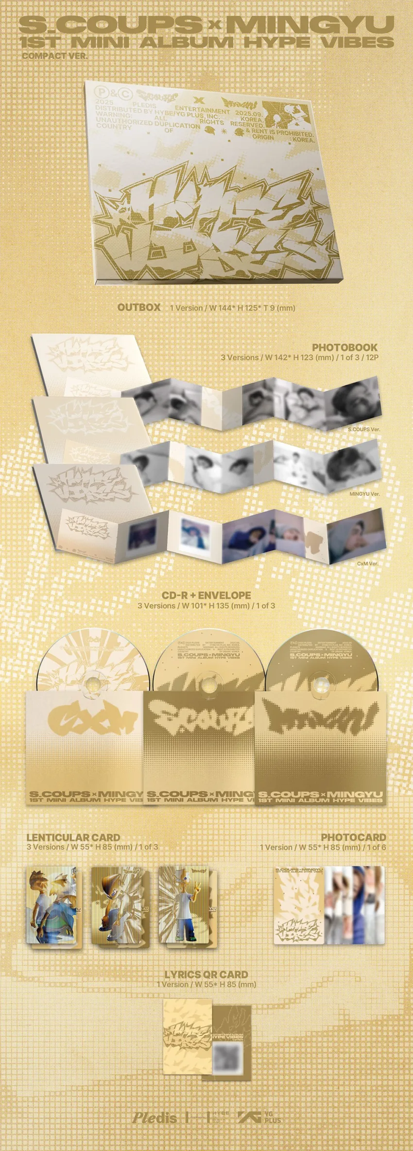[Pre-Order] S.COUPSxMINGYU - 1ST MINI ALBUM [HYPE VIBES] (COMPACT VER.)