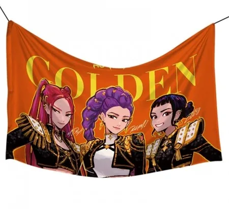 KPOP DEMON HUNTERS - THE HUNTR/X FLAG - GOLDEN ( 100CM X 60CM)