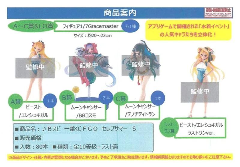 Coming in February : Fate/Grand Order - Banpresto Ichiban Kuji full set - Celebrity Summer Experience & Archetype Inception