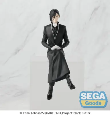 Pre order: Black Butler Public School Arc Premium Perching Figure Sebastian Michaelis. EST SHIP DATE APR 2026